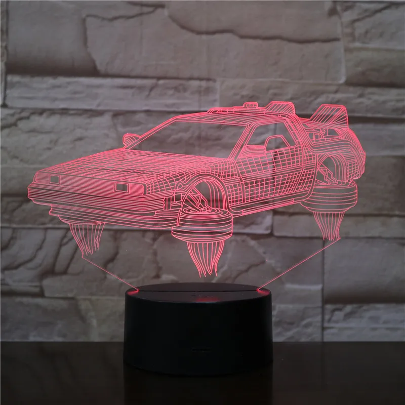 3D лампа Назад в будущее автомобиль новый подарок для кинофанатов яркая основа