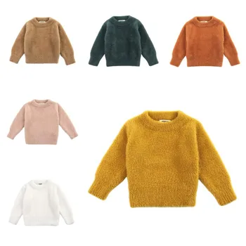 

2019 Girls Children Mink Sweater Pullovers Winter Baby Kids Warm Jumper Coat Toddler Girl Thick Outwear