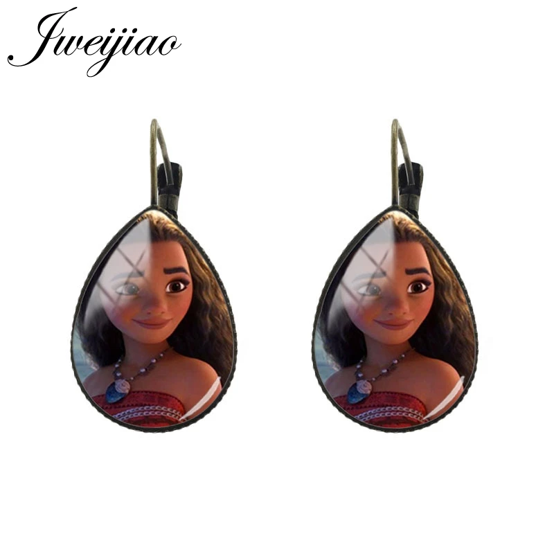 CT01 1 JWEIJIAO Cartoon Princess Adventure Earrings Tear water-drop Ear Clip Earrings Glass photo children jewelry girls gift CT01 - Окраска металла: CT01 1