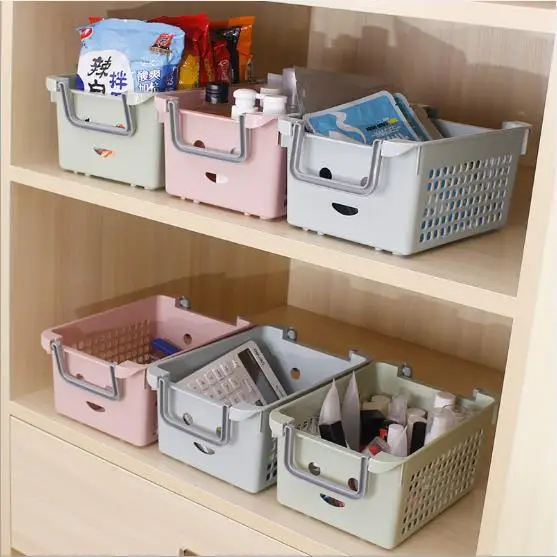 

Creative Storage Basket Bathroom Handle Retail Sundries Small Desktop Laundry Basket Storages Box For Toys Storage Drawers