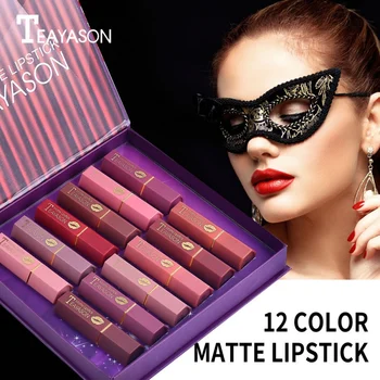 

2020 12pcs/lot Lip kit Matte Lipstick Cosmetic Waterproof Long Lasting Nutritious Velvet Red Tint Nude Batom Makeup Set NEW