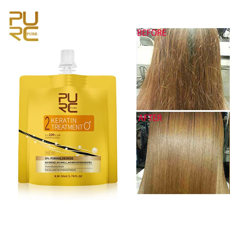 

New Technology PURC Keratin Treatment Set Zero FORMALDEHYDE No Irritation No Smoke Repair and Straighten Damage Hair TSLM1