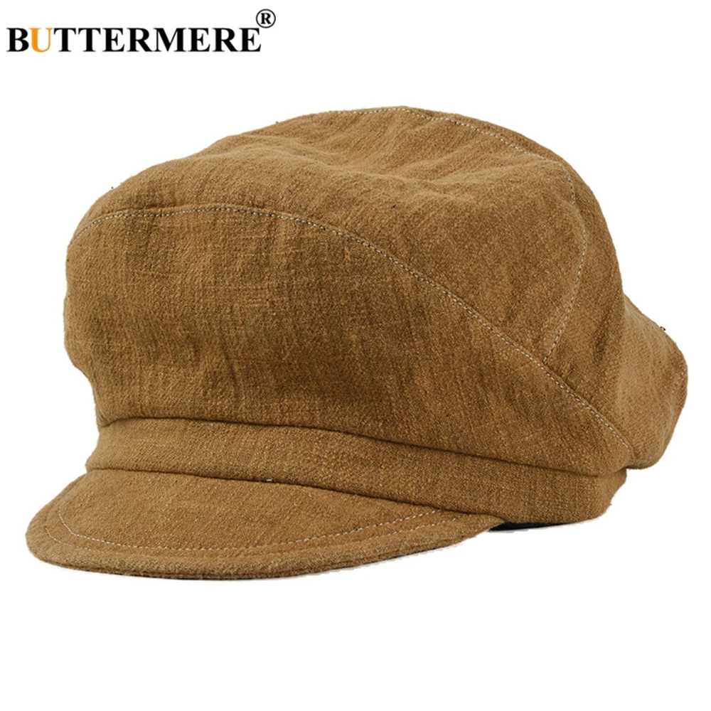 

BUTTERMERE Vintage Hat Women Octagonal Cap Cotton British Style Beret Spring Autumn Female 2021 New Hat for Women Accessories