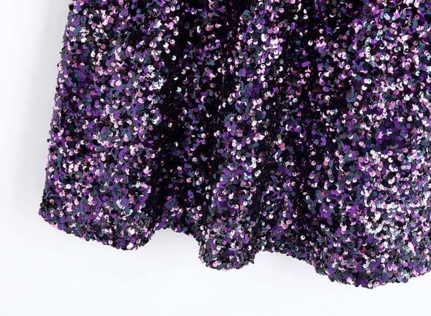 Женское элегантное платье со стоячим воротником и пайетками Vestidos повседневное прямое мини-платье женское шикарное Брендовое вечернее платье с коротким рукавом