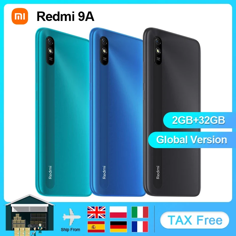 Xiaomi Redmi 9A глобальная Версия Мобильный телефон 2 ГБ 32 MTK Helio G25 Восьмиядерный 6 53 &quot5000