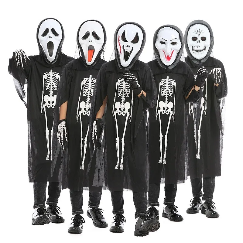 

Halloween costume party dress skeleton ghost clothing masquerade party boys Funny skeleton clothes clothes role playing