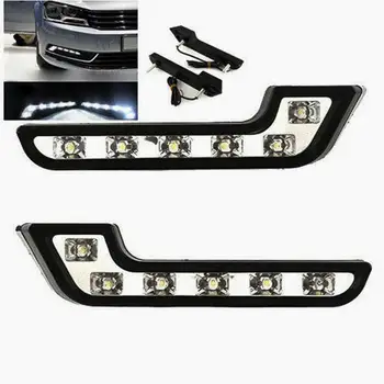 

HiMISS 2Pcs Car Safety Lamp L Shape 12V LED Auto Car 12LED DRL Daytime Running Driving Light