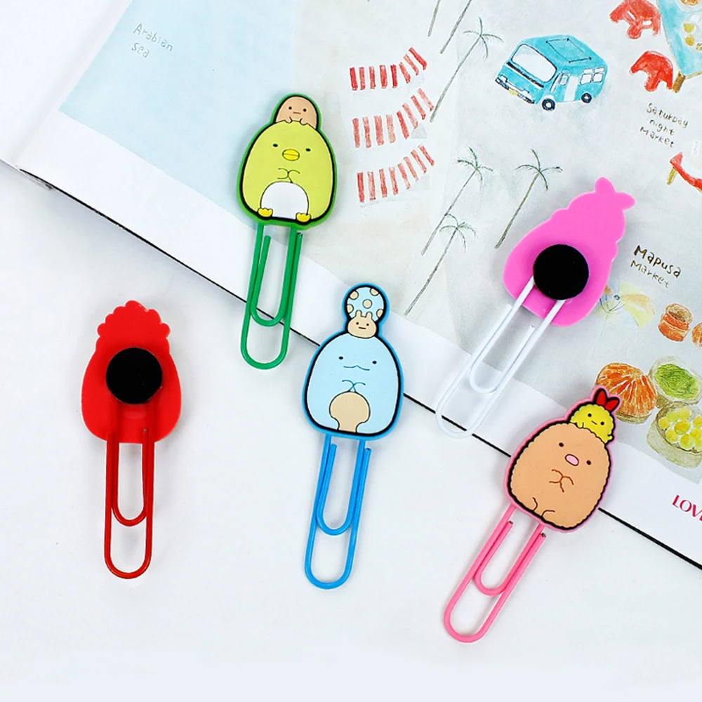 3 шт. Sumikko Gurashi милые Мультяшные силиконовые бумажные иглы скрепки для фото зажимы для заметок канцелярские принадлежности
