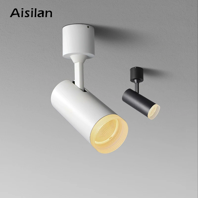 Aisilan Nordic LED Ceiling Spotlights Surface Mounted AC85V-240V White/Black 7W/9W  for Living Home Office Commercial Lighting
