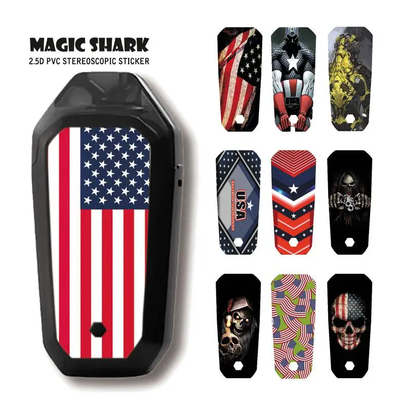  2019 Fashion USA Flag Skull PVC Sticker Case Cover Film for Aspire AVP AIO Pod Vape | Мобильные телефоны и аксессуары