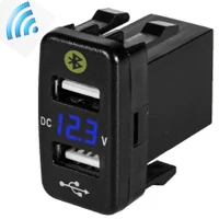 Самые модные 4.2A Dual USB Автомобильное зарядное устройство вольтметр 12 в разъем USB адаптер зарядное устройство s Быстрый двойной порт USB Автомобильное зарядное устройство для Toyota - Название цвета: FTWUX(DW)-B