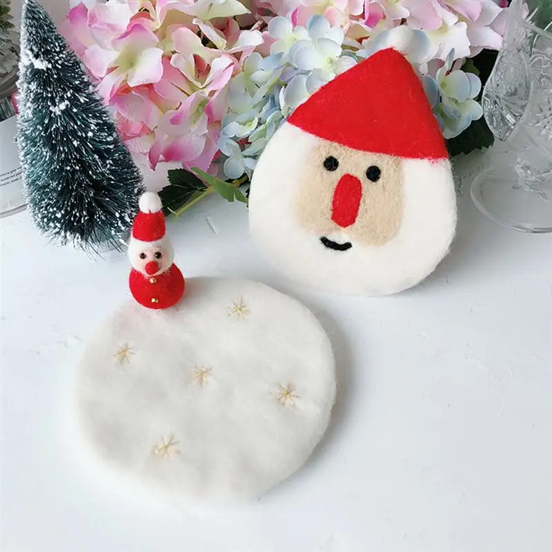 Шерстяная войлочная чашка в форме снеговика коврик Рождественская декоративная подставка вечерние войлочные чашки коврик