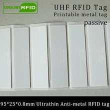 UHF RFID ультратонкая антиметаллическая бирка 915 МГц 868 м Impinj R6 EPCC1G2 fixed основные средства 95*25*0,8 мм ПЭТ Пассивная RFID PET этикетка