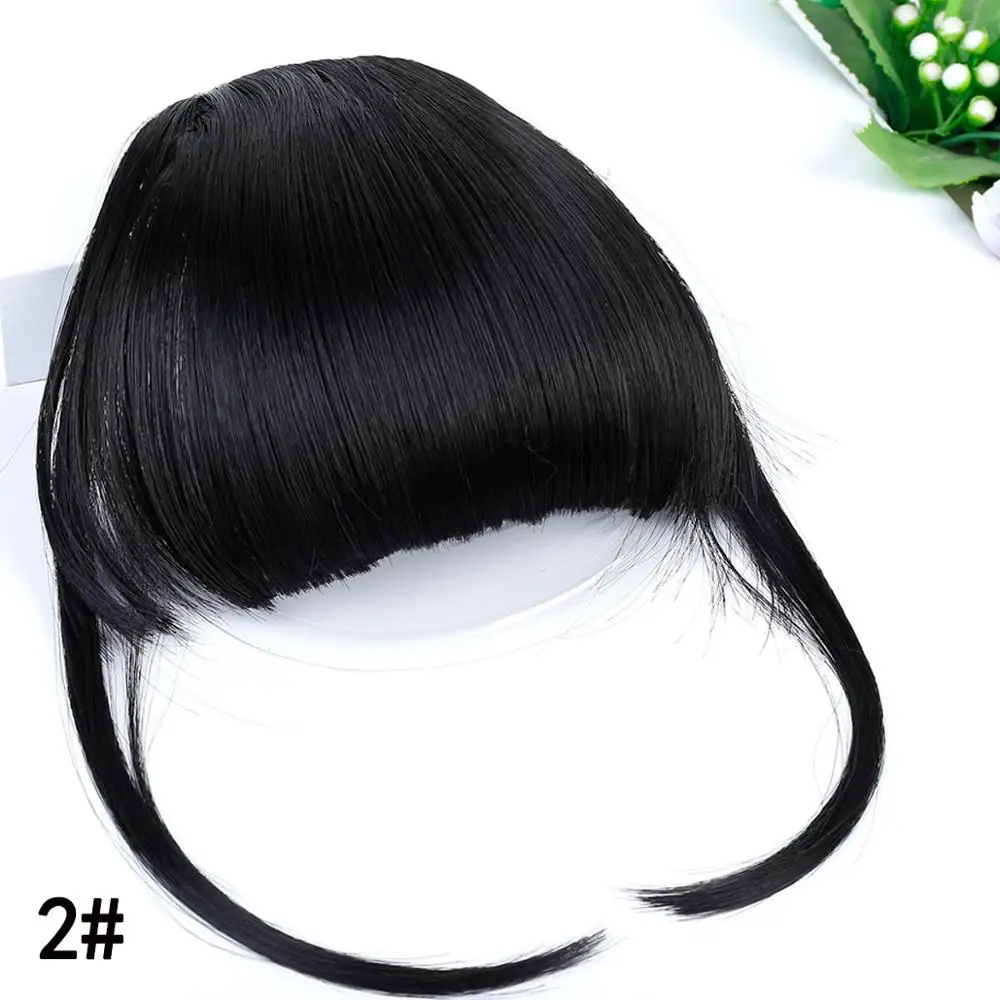 AOOSOO Synthetic bangs for white False Hair Neat Front False Fringe Thin Blunt Clip In bangs piece for Women girls - Цвет: 2