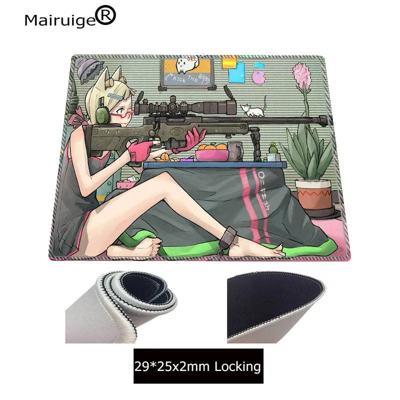 400X900X2MM Кот девушка Снайпер аниме очень большой коврик для мыши игровой коврик для мыши Противоскользящий натуральный резиновый игровой коврик для мыши с запирающим краем - Цвет: 400X900X2MM