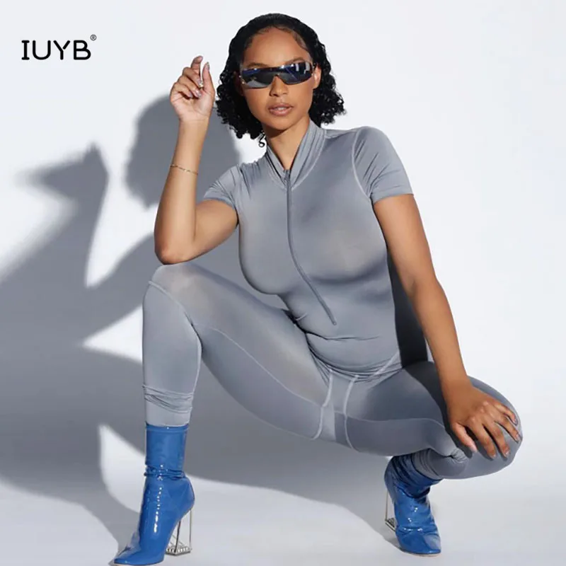 IUYB JY00128 новые летние модные сексуальные женские элегантные сексуальные женские длинные брюки с коротким рукавом удобные t Новые молнии