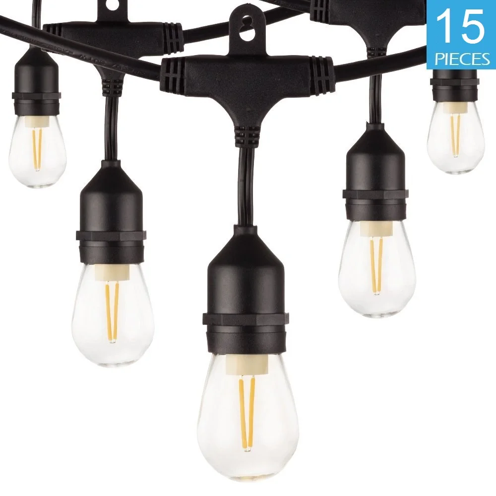 

Waterproof 15M 15LED String Lights Indoor Outdoor Commercial Grade E26 E27 Street Garden Patio Backyard Holiday String Lighting