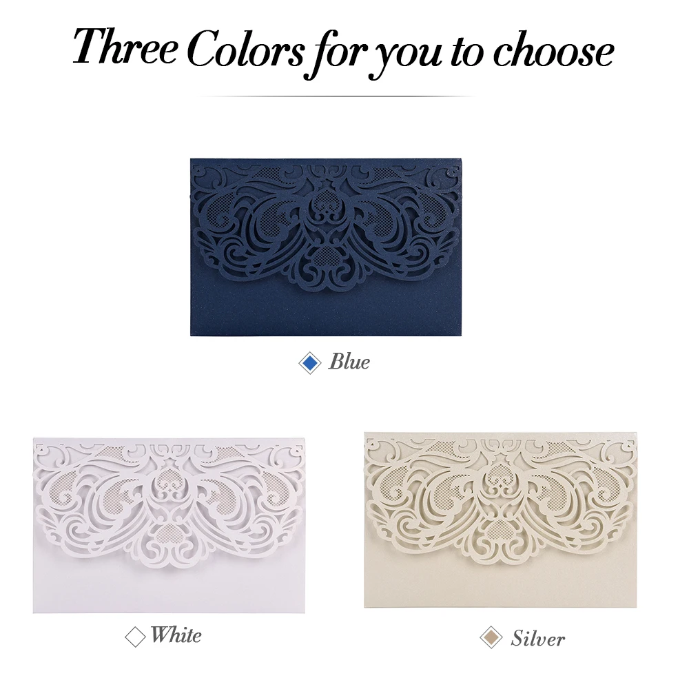 10PCS Invitations Cards For Wedding Birthday Wedding Cards with Blank Inner Sheet Pearl Paper Wedding Invitations Cards