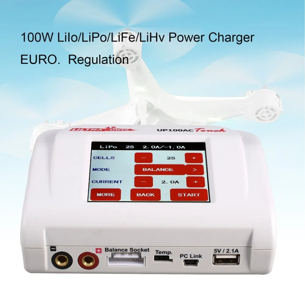 

HOT Ultra Power UP100AC Touch Screen 100 W Rc Multicopter LiIo/LiPo/LiFe/LiHv/NiCd/NiMH/Pb Charger Balance Charger/Discharger