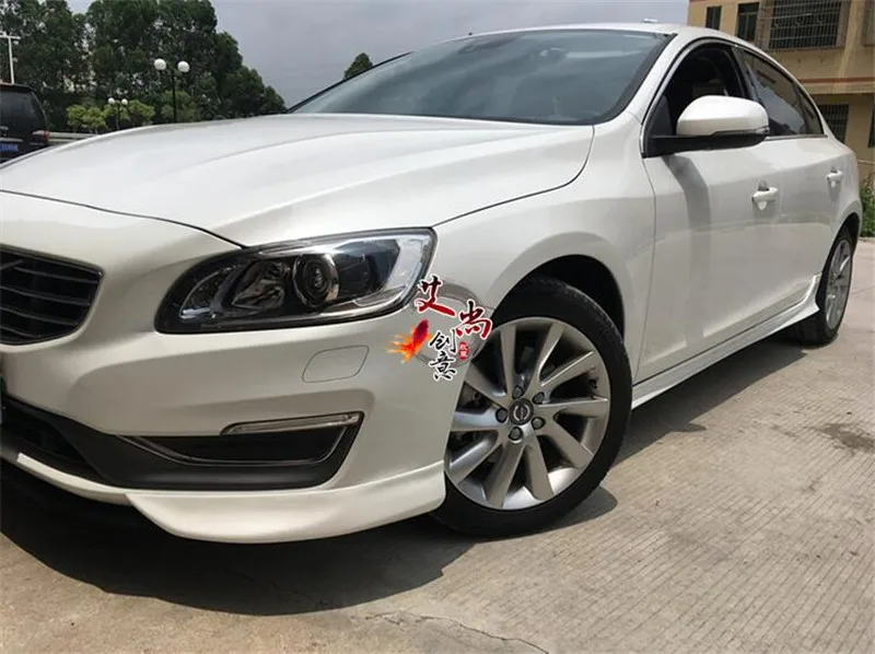 Для Volvo S60 передний бампер автомобиля сплиттер средства ухода за губами 3 шт./компл. бампер диффузор Volvo V60 T5 D5 D4 передний спойлер тела комплект