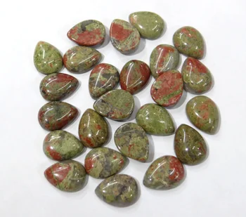 

30pcs 12*16mm Natural Stone tearDrop shape Cabochon no hole zoisite beads for DIY jewelry making Necklace ring accessories