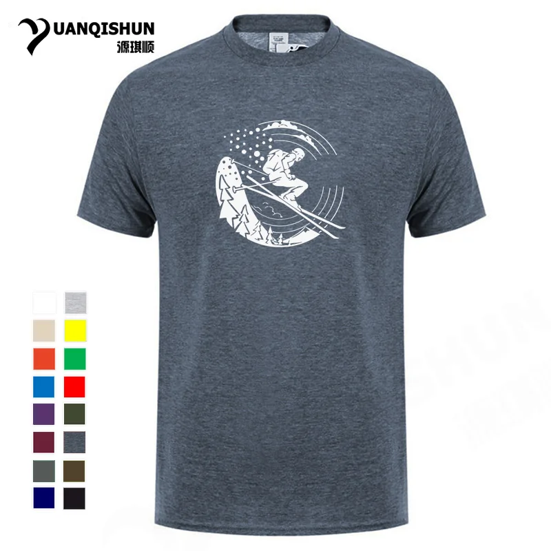 Футболка с принтом для экстремального лыжного спорта 16 цветов|Футболки| |