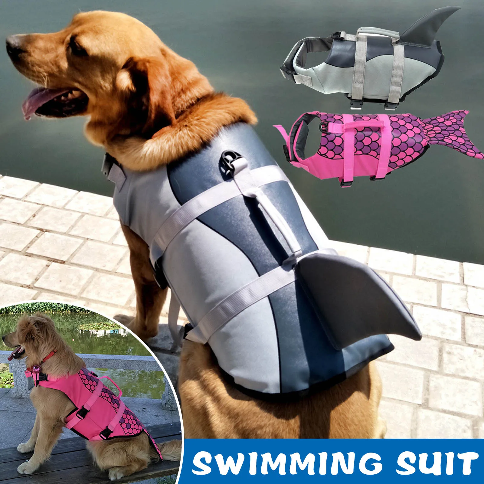 Pet Life Jackets Floatation Vest Dog Swimming Saver Preserver for Water Safety at The Pool Beach Boating F | Дом и сад
