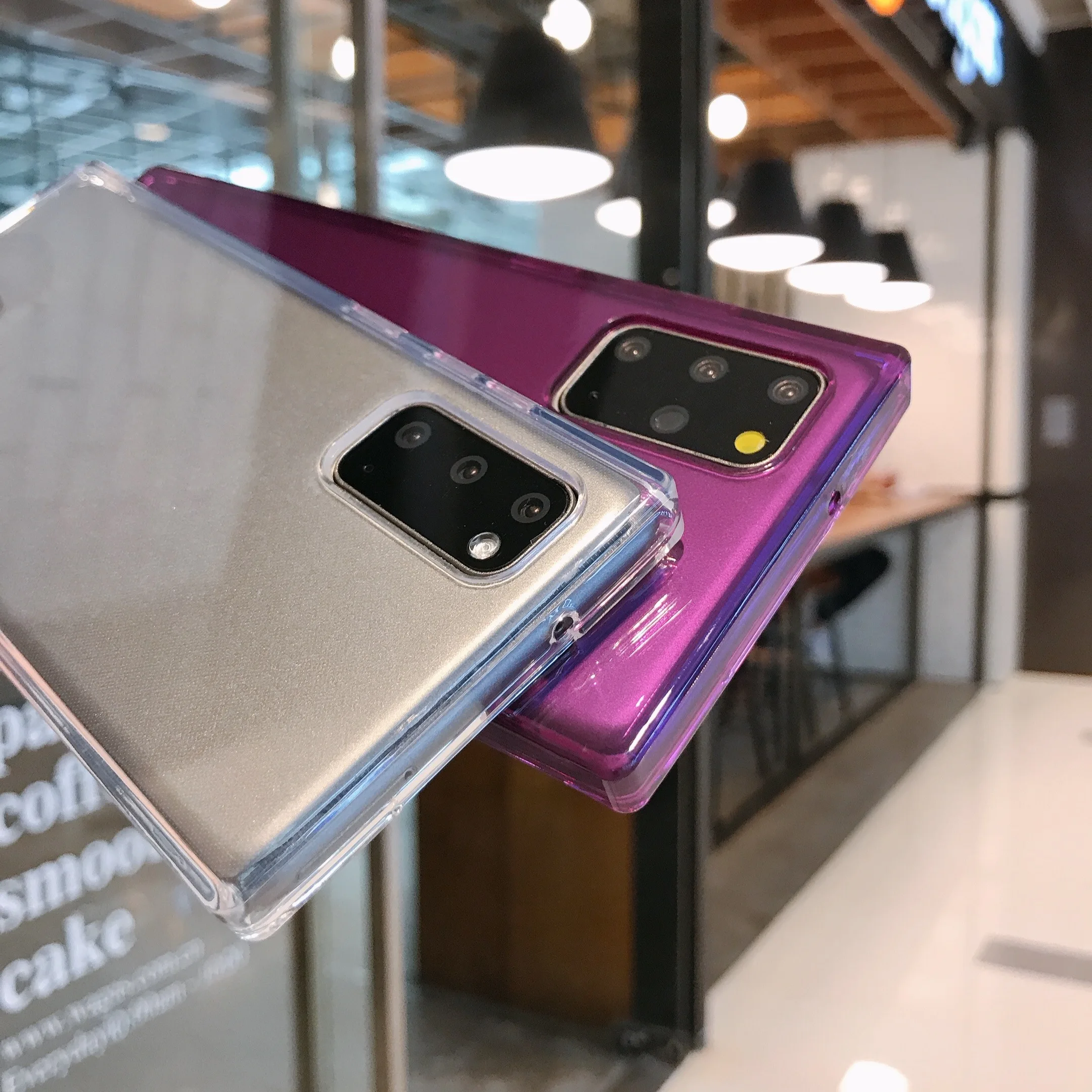 Новый квадратный флуоресцентный неоновый чехол для телефона Samsung S9 S10 Plus S10E S20 Ultra