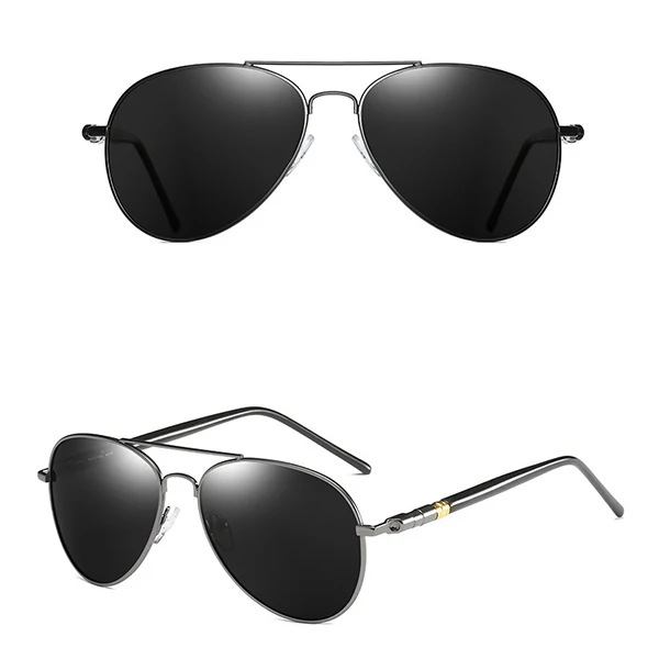 Классические мужские брендовые дизайнерские поляризованные солнцезащитные очки Пилот авиационный сплав оправа для очков Солнцезащитные очки Мужские водительские очки для путешествия MI80 - Цвет линз: Gun Black