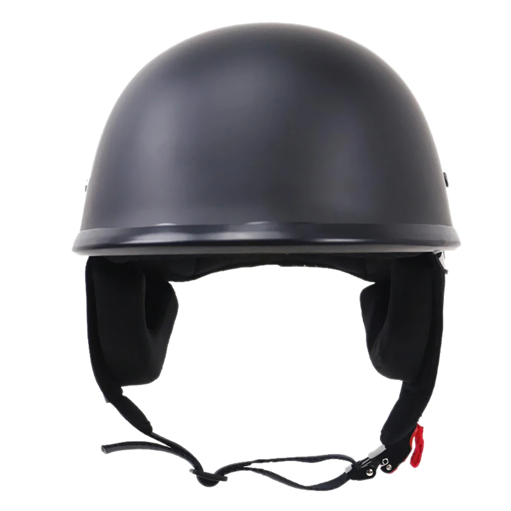 Half 1/2 Open Face Helmet Motorcycle DOT Drop Down Sun Visor Flat Black