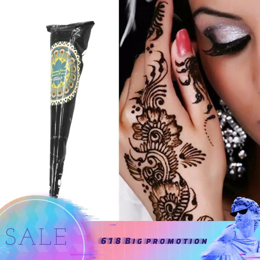 1PC IndianBlack Henna Tattoo Paste Waterproof Temporary Tattoo Ointment For Temporary Tattoo Body Art Sticker Mehndi Body Paint