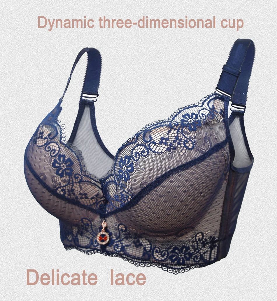 nursing bras FallSweet Push Up Padded Bras for Women Lace Plus Size Bra Add Two Cup Underwire Brassiere A B C Cup brassiere