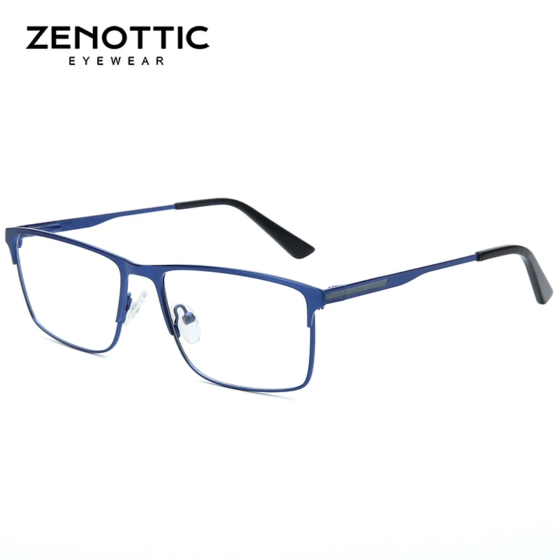 

ZENOTTIC Alloy Glasses Frame Men Square Optical Computer Spectacle Prescription Lenses Myopia Hyperopia Eyeglasses