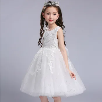 

Infant Kids Ball Gown Party Formal Flower Girl Dresses Water-soluble Princess Pageant Gowns Tulle Maxi Wedding Party Dress