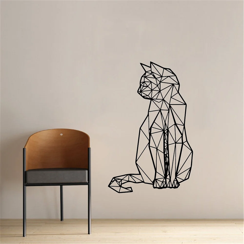 Cute Cat Geometry Wall Sticker Wall Decal Stickers Home Decor For Baby's Room Decoration Vinyl Wall Decals