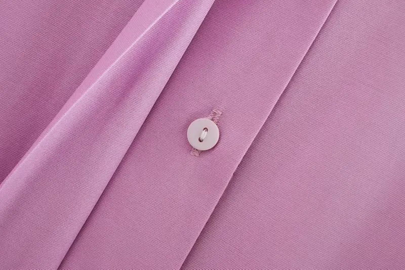 Pink Long Sleeve Shirt Fall Ladies Tops Women Button Shirt haut femme blusas mujer de moda