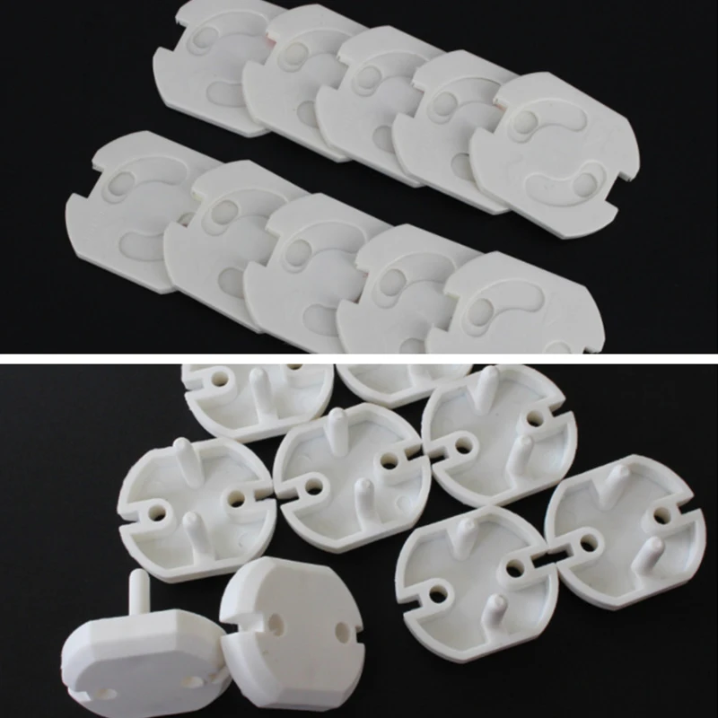 10pcs Baby Safety Rotate Cover 2 Hole Round EU Electric Protection Socket Children Against Plastic Security Locks Cover