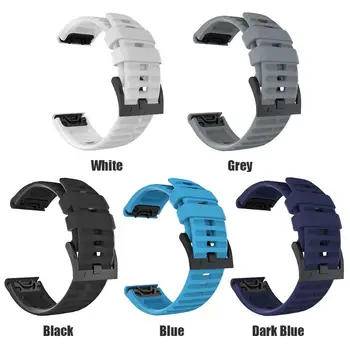 

26mm Smart Watch Band Silicone Adjustable Length Wrist Strap with Buckle for Garmin Fenix 6X Smart Watch Accessories