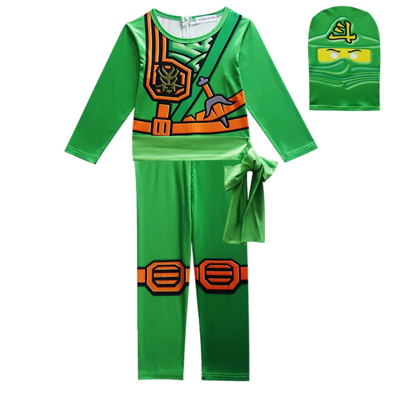 Hot Sell Ninjago Cosplay Costumes Boy Jumpsuits Sets 3PCS SET Halloween Christmas Party Clothes Ninja Superhero
