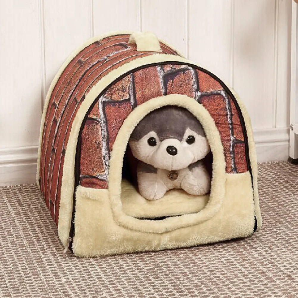 1 шт. Универсальный домик для домашних животных кирпичная стена/Звезды Складной зимний теплый удобный собачий котенок гнездо для домашних животных домик для собак и щенков кошек мягкая кровать