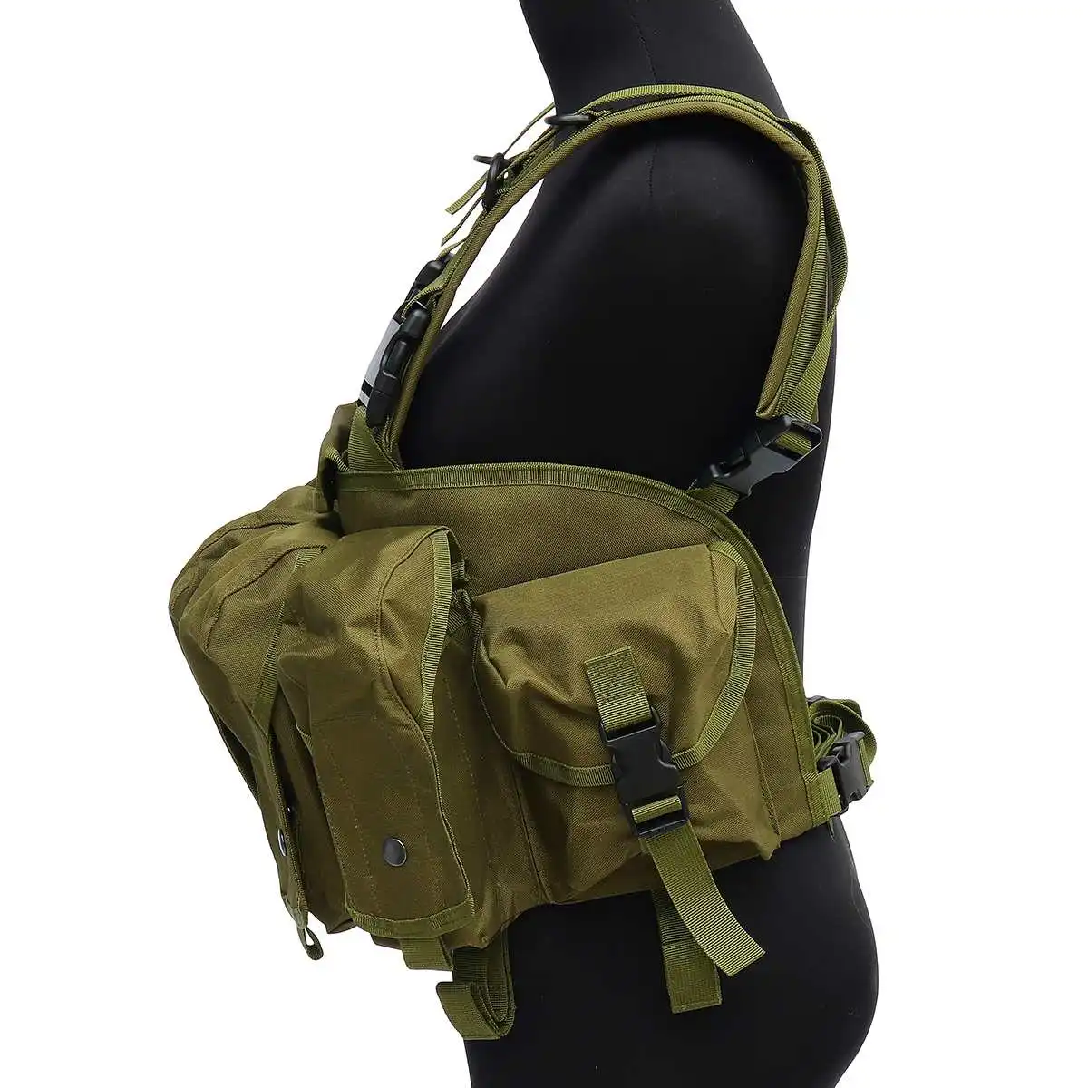 Outdoor Tactical Vest Combat Game Waistcoat Training Storage Carrier Belly Pocket Special Forces Waistcoat Equipment Unisex