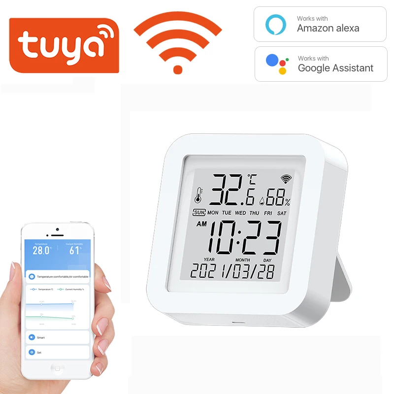 Датчик температуры и влажности Tuya Wi-Fi USB-Термометр-Гигрометр с ЖК-дисплеем
