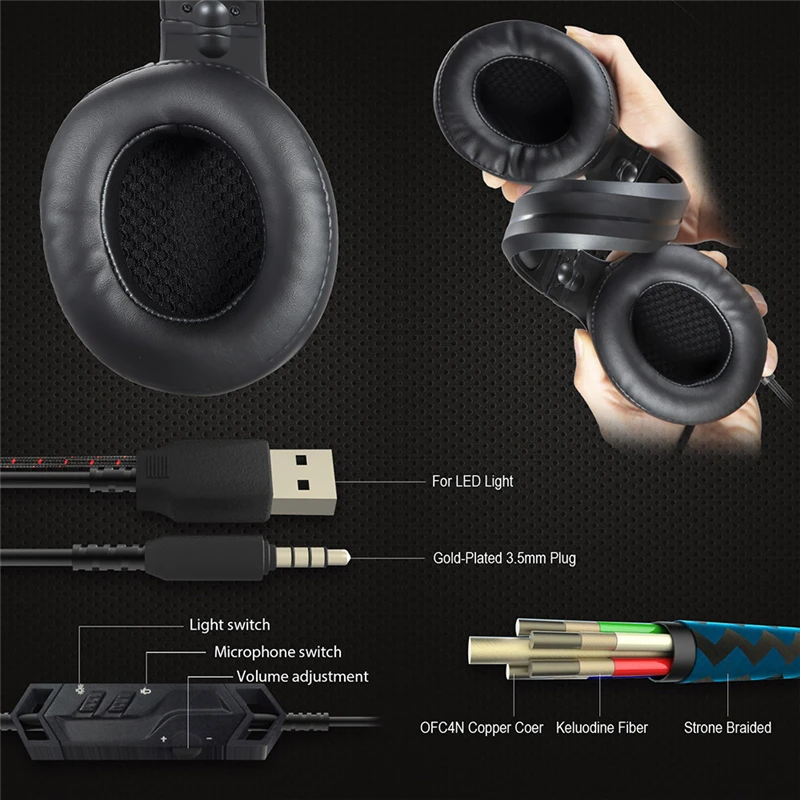 New product launch K9 PS4 game Headset casque PC Stereo Gaming Headphones with Mic Breathing Lights for Xbox One Laptop Computer