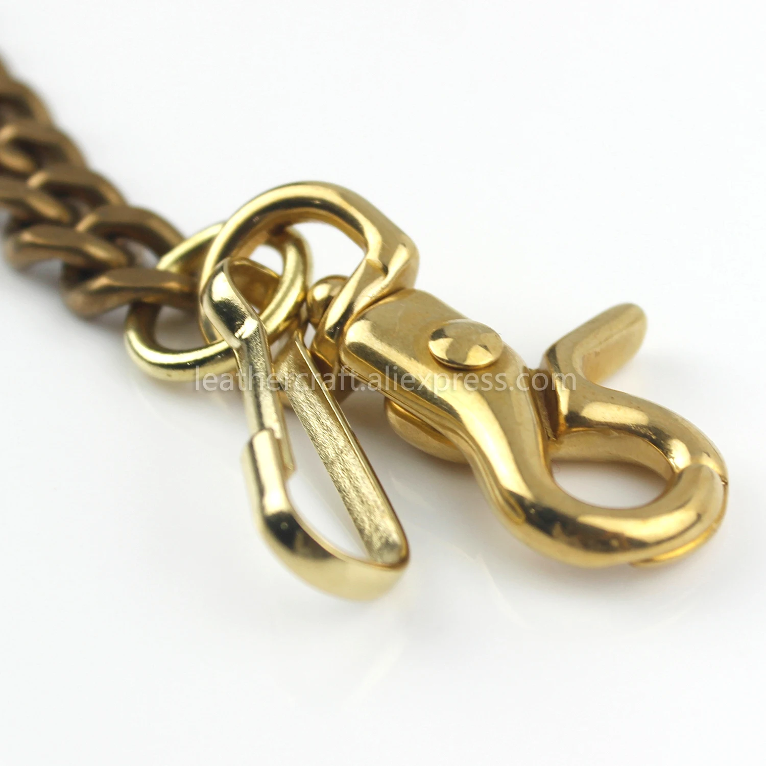 1 x Solid Brass Belt Hook Keychain Fob Clip Wallet Waist Chain With Lobster Snap Hook 19.3