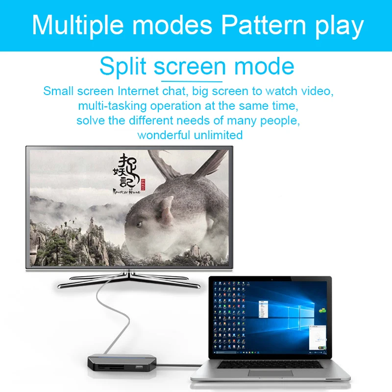 Basix USB C концентратор к адаптер HDMI VGA Thunderbolt 3 док-станция с PD SD TF кард-ридер 3,5 мм Слот для MacBook Pro type C Usb 3,0 концентратор