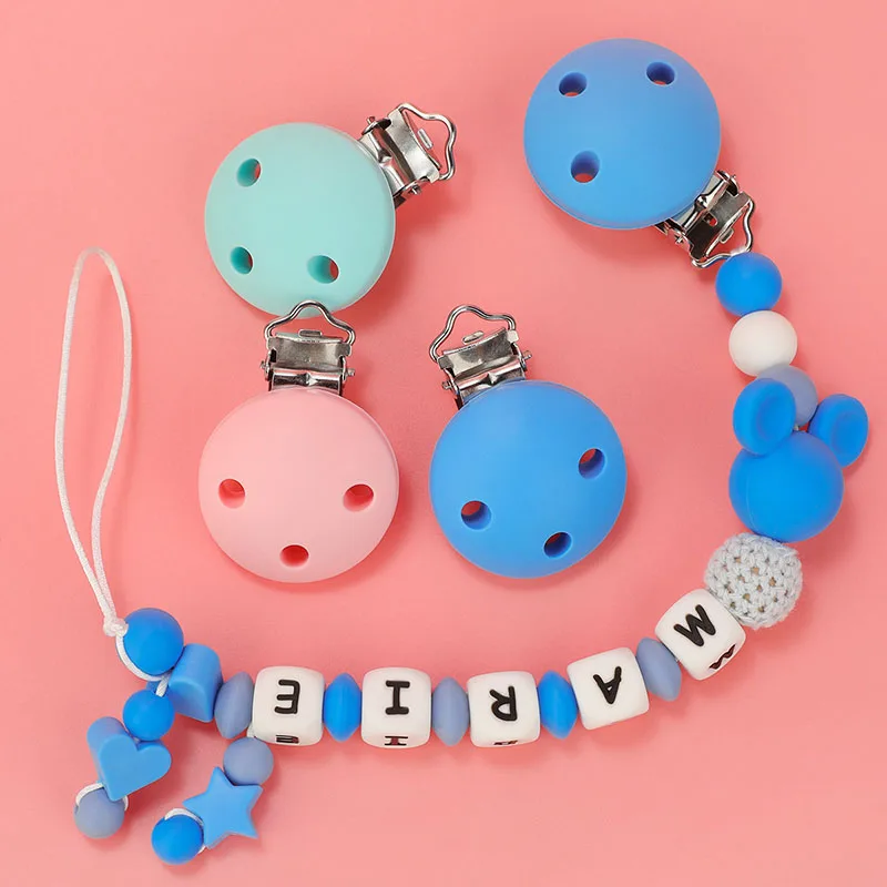 Round Silicone Clips Baby Pacifier Clips Holder 5pc/set pacifier clips