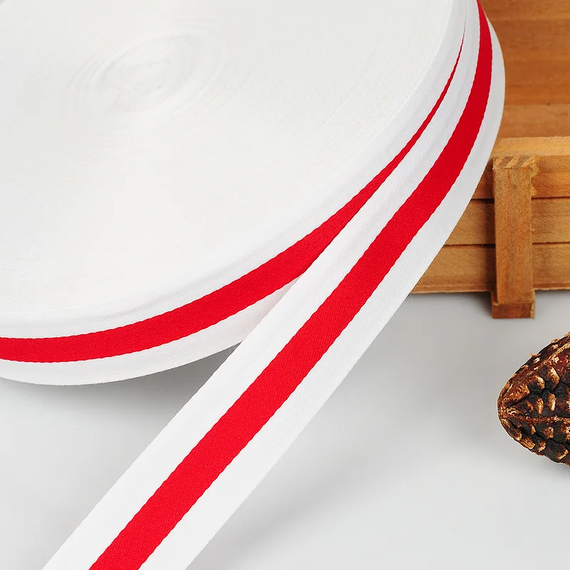 

40mm 2M Russia Belarus White and red polyester striped Grosgrain Ribbon DIY Belt Clothing sewing Christmas Tree accessories