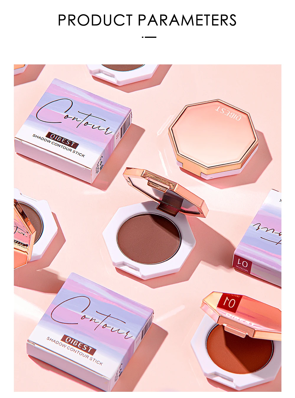 QIBEST Face Makeup Bronzer Palette Cream Silky Contouring Makeup Cosmetic Highlighter Bronzer Palette Makeup Face Illuminator