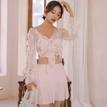 

Swimwear Women Swimsuits Bikini Girls Swimsuit New Swimming Suit Gir Sexy Female Three Piece Breasts Fairy Fan Korea Animal