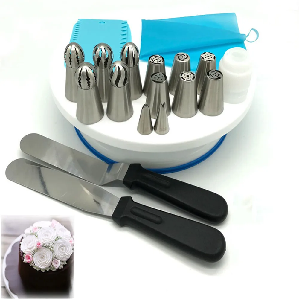 

21PCS Stainless Steel Russian Tulip Icing Piping Cake Nozzles Pastry Decoration Tips Cake Decorating Tools Bakeware